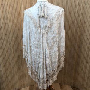 Unique Antique Silk Stole Embroidery Champagne Color – Museums Piece
